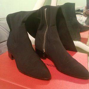 Donald J. Pliner Black Crepe Boots 8.5 (over the knee)